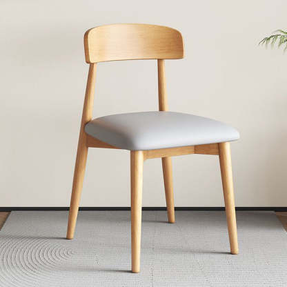 Nordic armless gray leather wood chair, Lighom