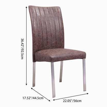 European Iron Leather Armless Chair