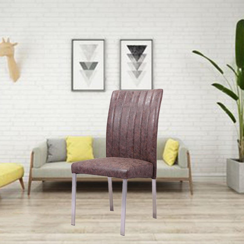 European Iron Leather Armless Chair