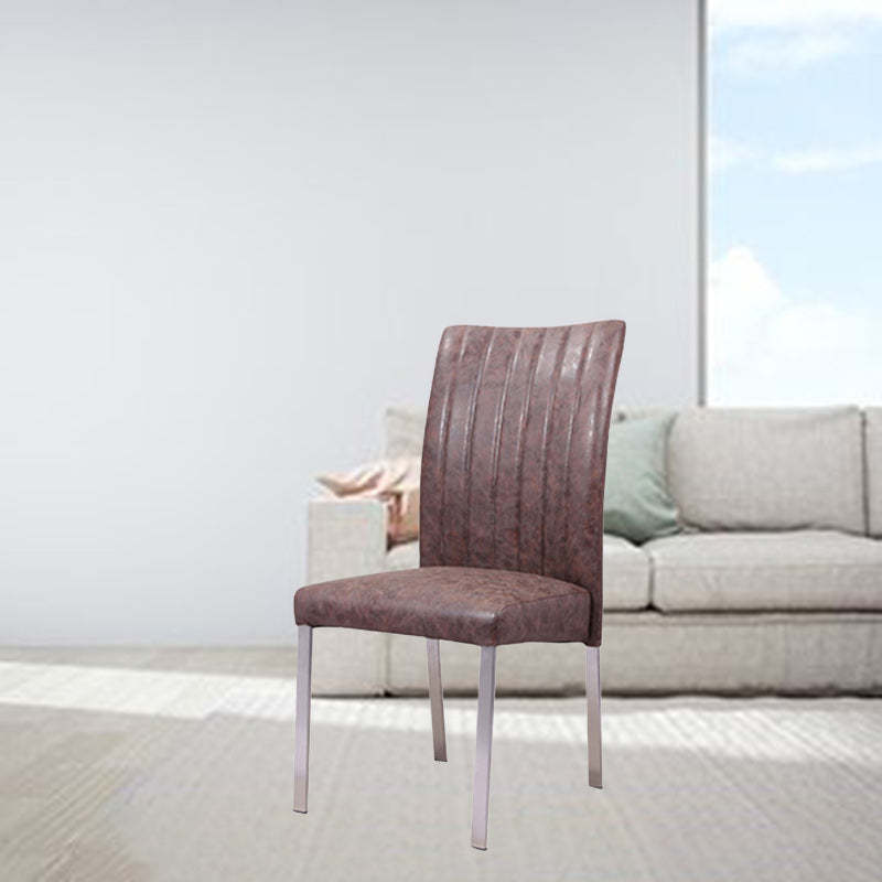 European Iron Leather Armless Chair