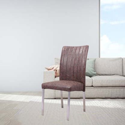 European Iron Leather Armless Chair