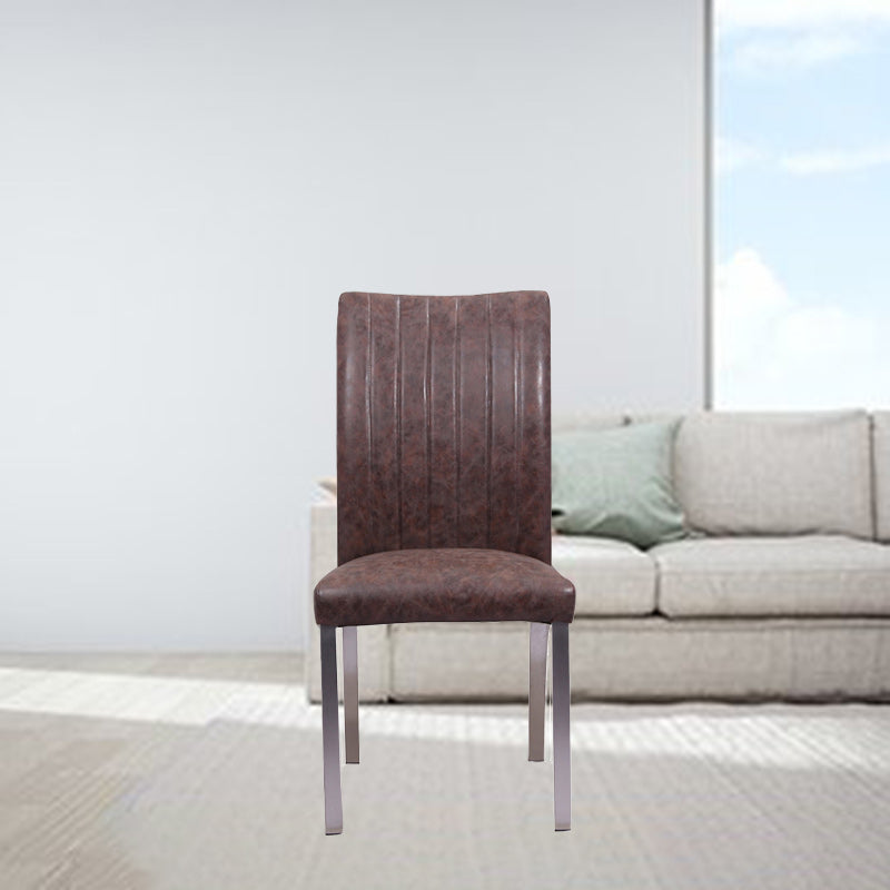 European Iron Leather Armless Chair