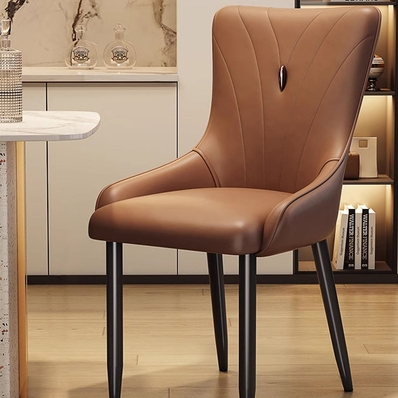 Nordic Leather Carbon Steel Dining Chair