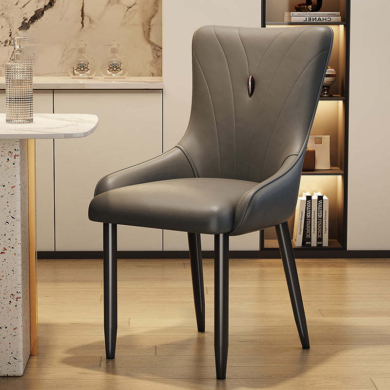 Nordic Leather Carbon Steel Dining Chair
