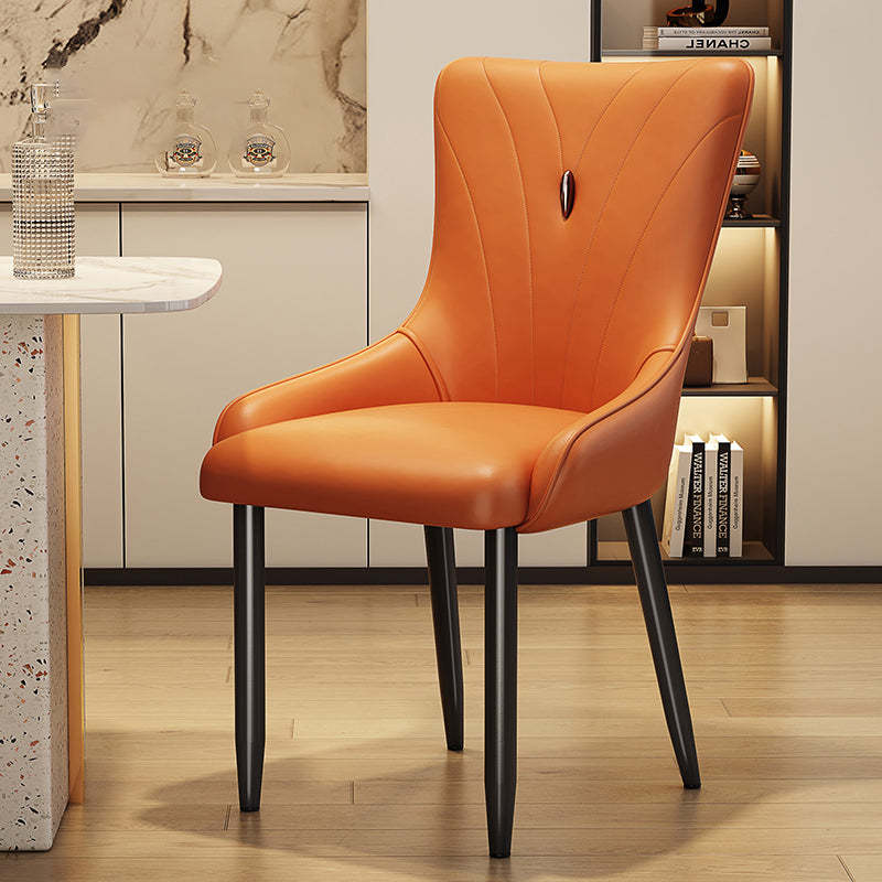 Nordic Leather Carbon Steel Dining Chair