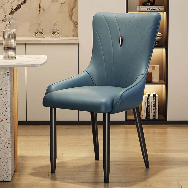 Nordic Leather Carbon Steel Dining Chair