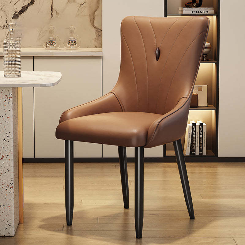 Nordic Leather Carbon Steel Dining Chair