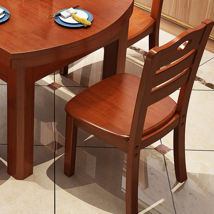 Vintage Solid Wood Dining Chair — Particle Board / Crabapple Color