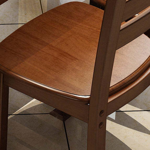 Vintage Solid Wood Dining Chair — Solid Wood / Crabapple Color