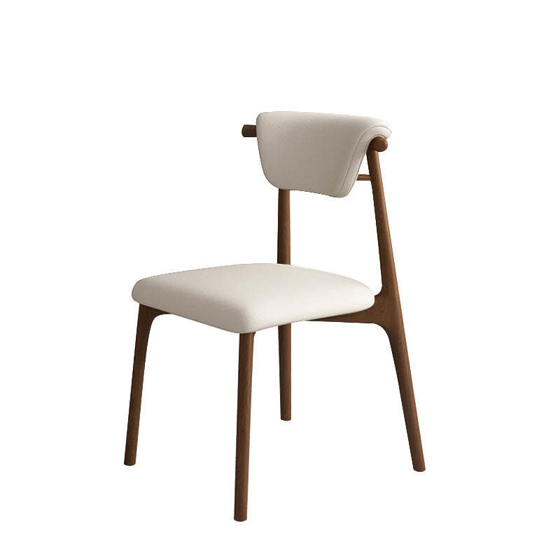 Scandinavian Wood Leather Upholstered Dining Chair
