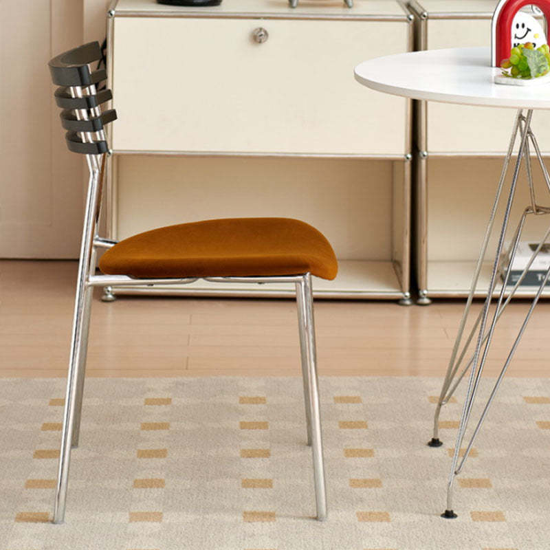 Minimalist Ladderback Flannel Iron Wood Dining Chair