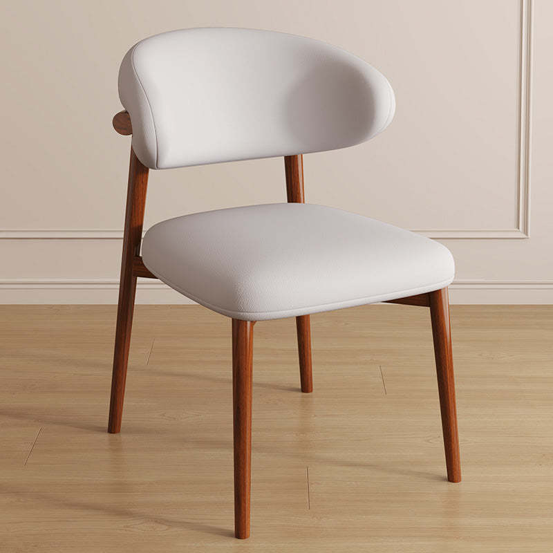 Contemporary Curved PU Leather Steel Dining Chair