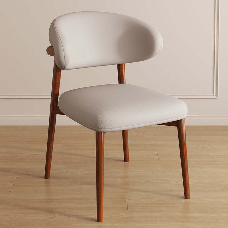 Contemporary Curved PU Leather Steel Dining Chair