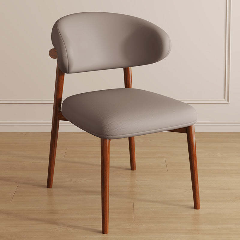 Contemporary Curved PU Leather Steel Dining Chair