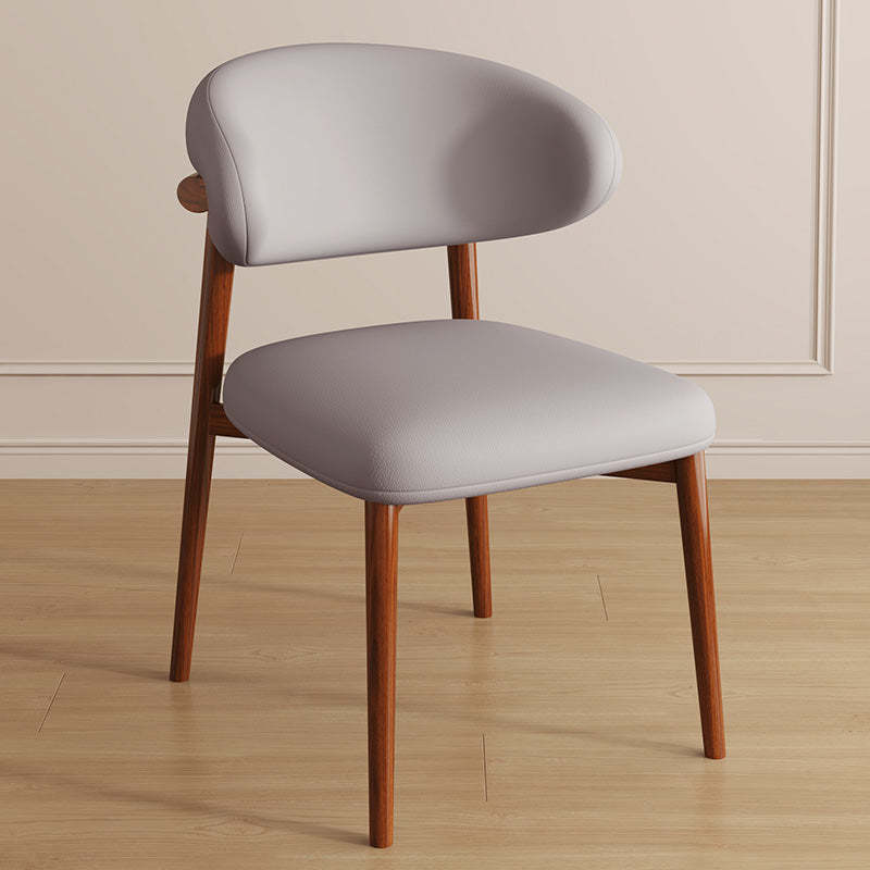 Contemporary Curved PU Leather Steel Dining Chair