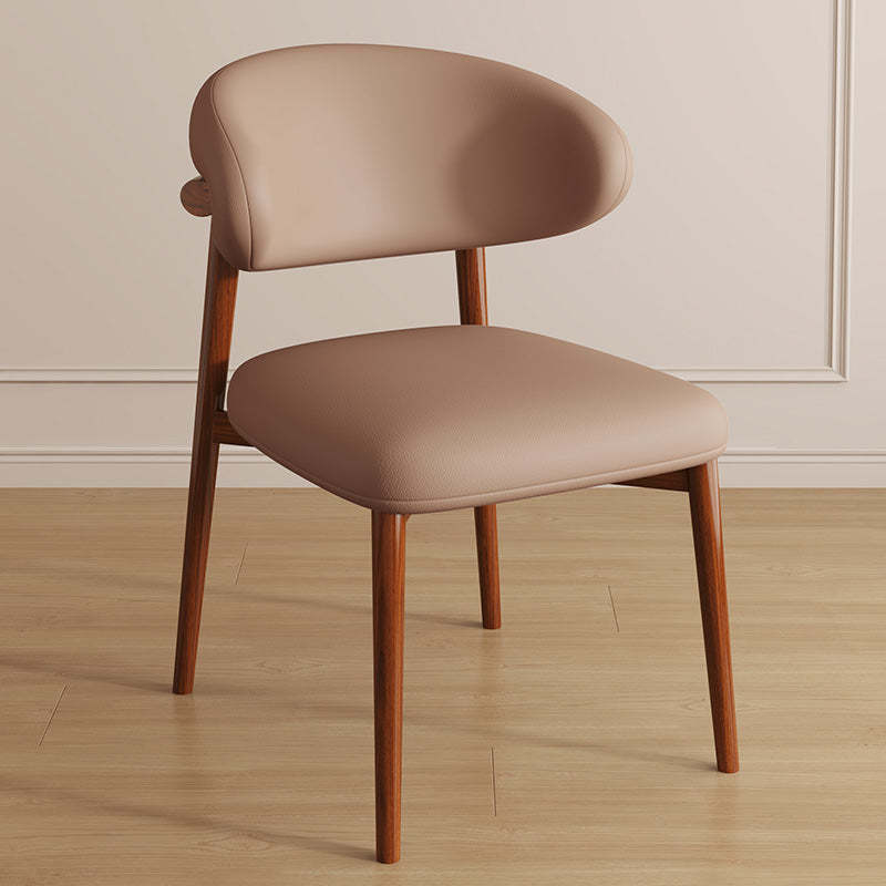 Contemporary Curved PU Leather Steel Dining Chair