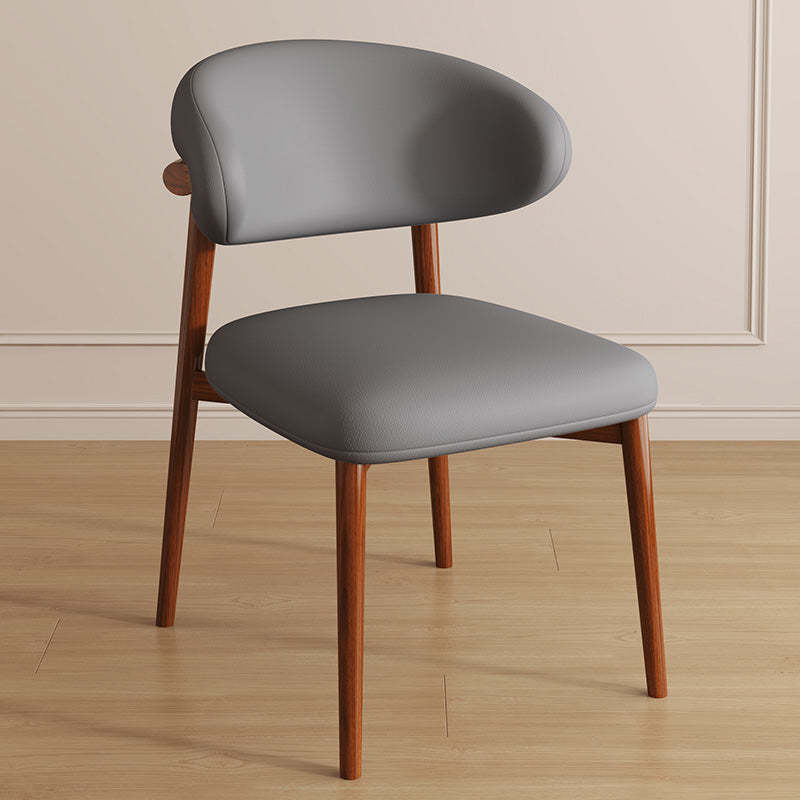 Contemporary Curved PU Leather Steel Dining Chair