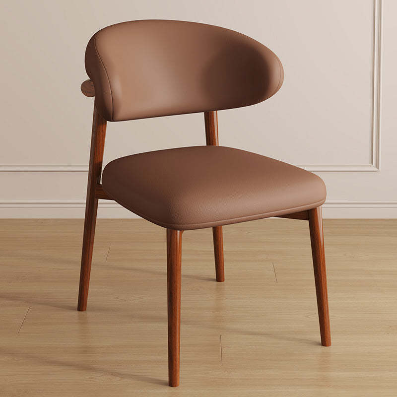 Contemporary Curved PU Leather Steel Dining Chair