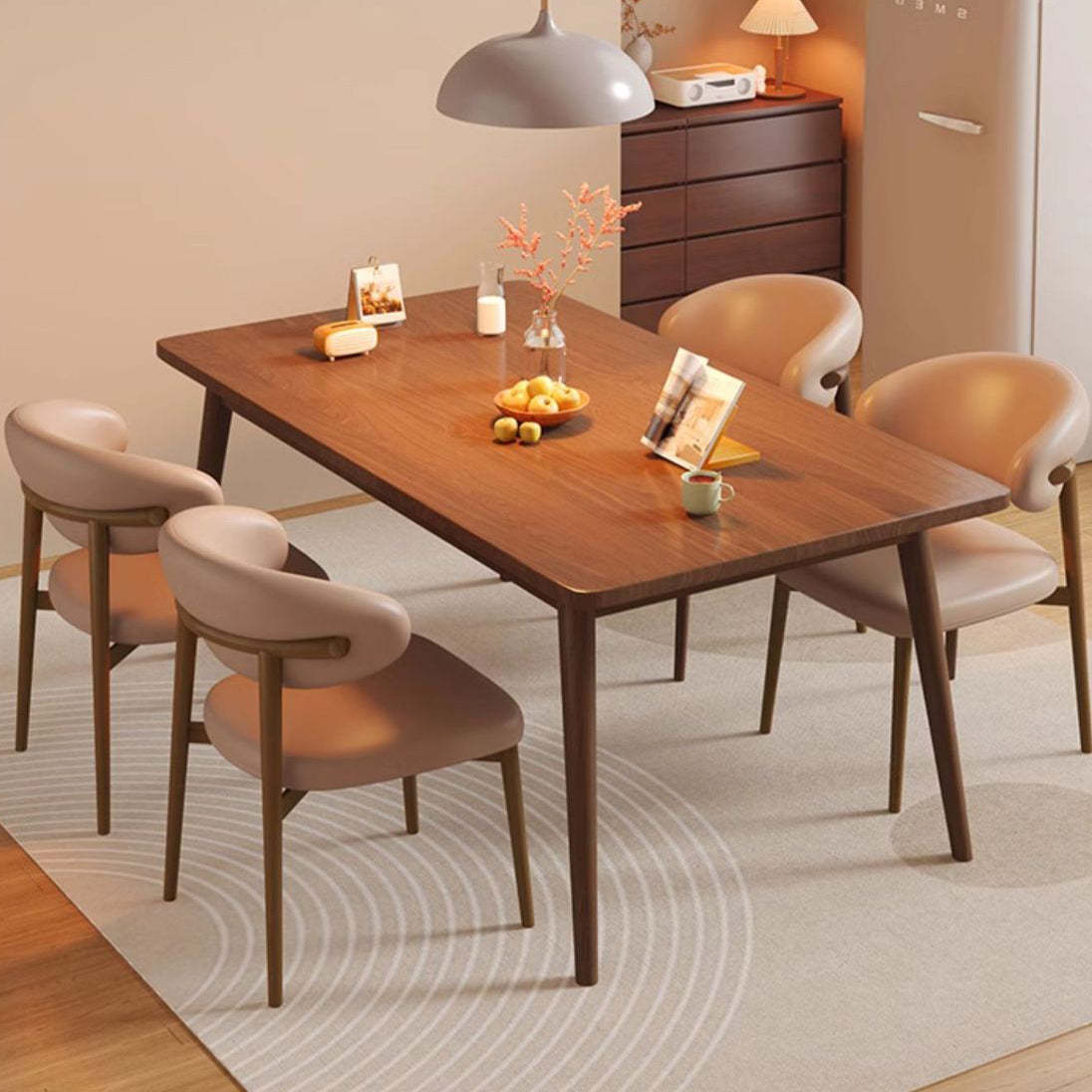 Contemporary Curved PU Leather Steel Dining Chair — White / Beige White Color