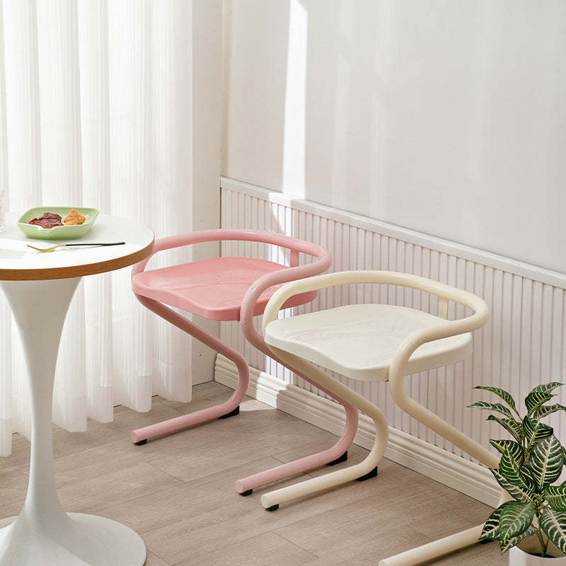 Industrial Iron Dining Chair — Pink Frame - Black