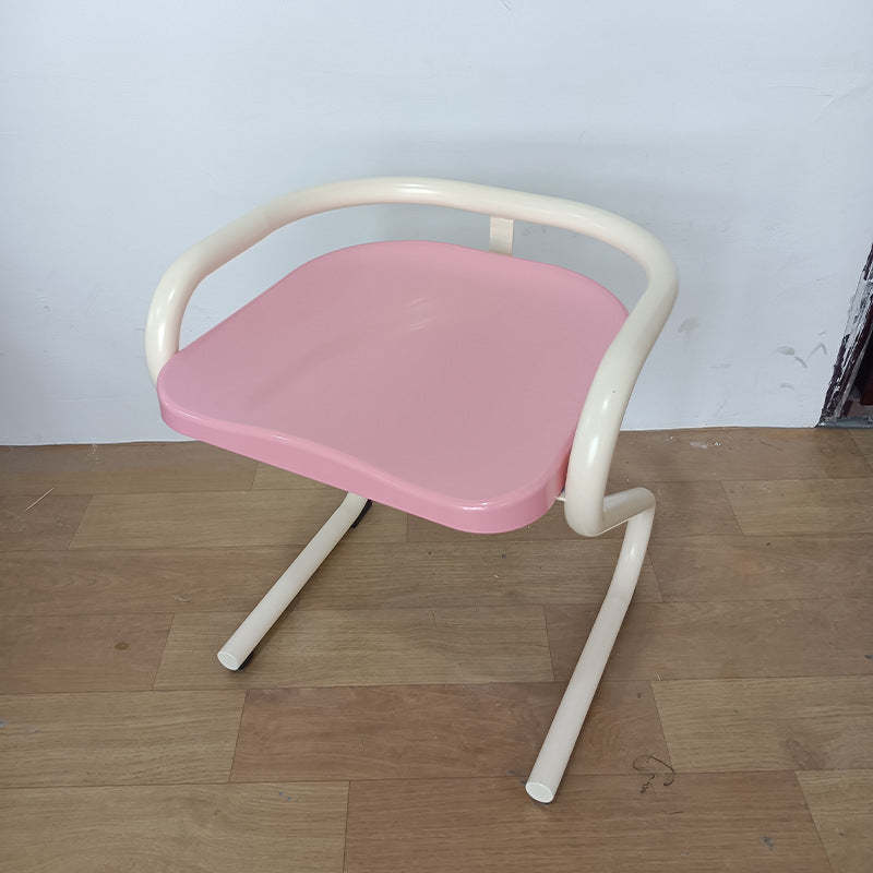 Industrial Iron Dining Chair — Green Frame - White