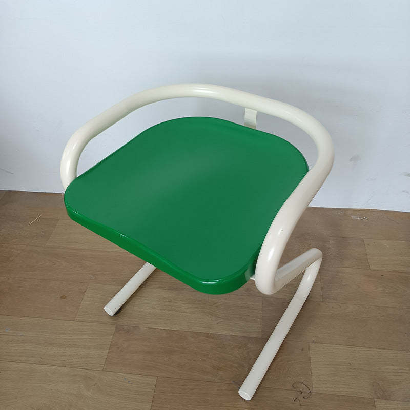 Industrial Iron Dining Chair — Green Frame - Black