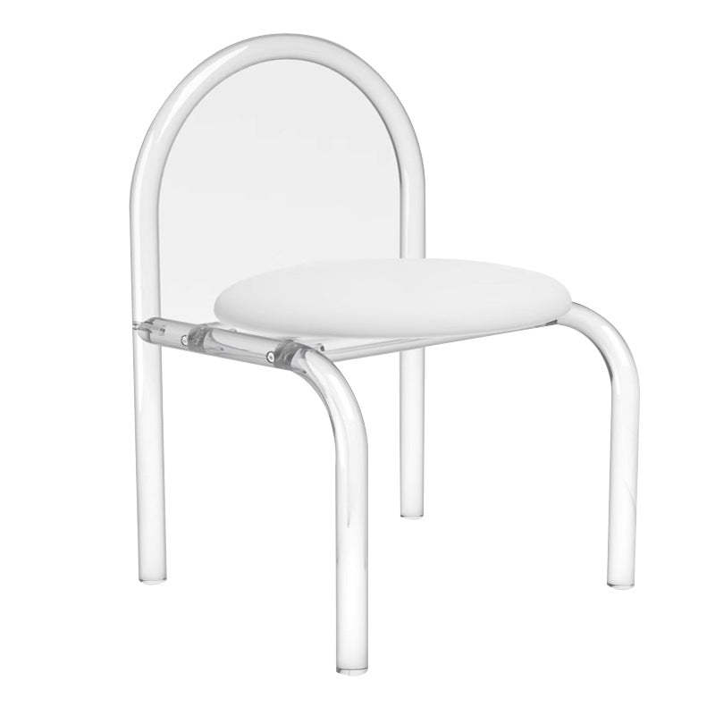 Minimalist Round Flannel Acrylic Vanity Stool