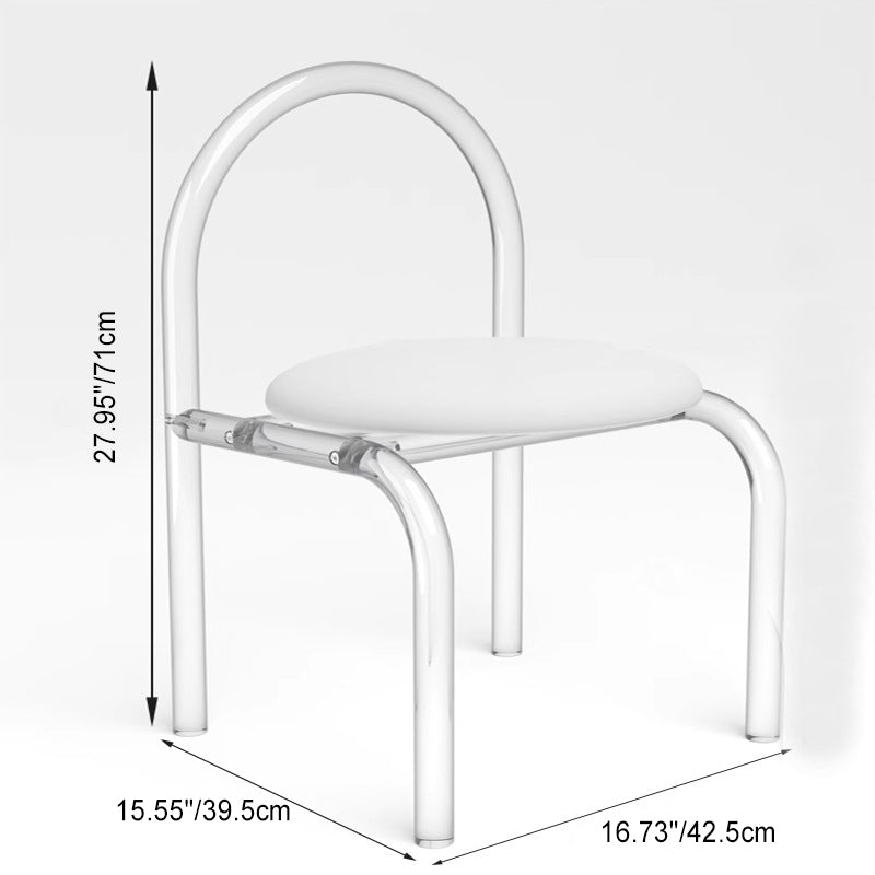 Minimalist Round Flannel Acrylic Vanity Stool