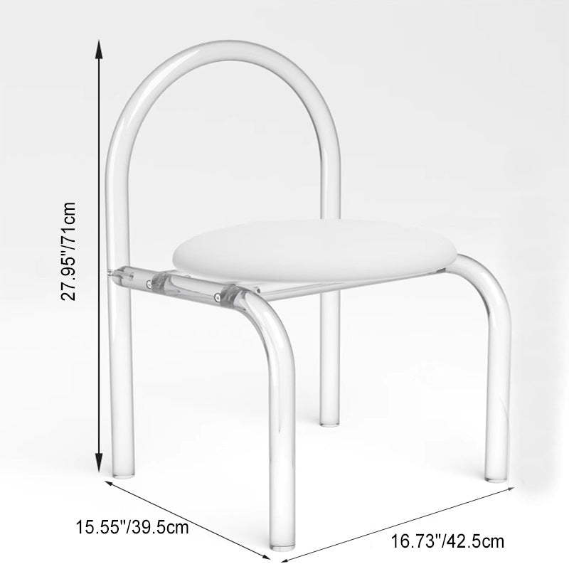 Minimalist Round Flannel Acrylic Vanity Stool