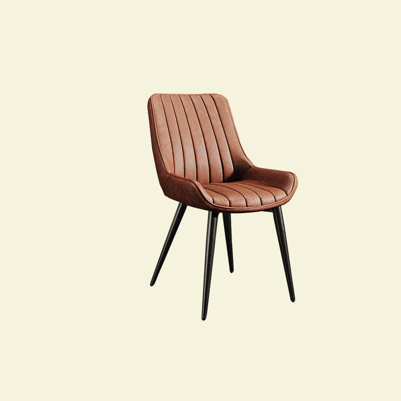 Contemporary Upholstered Leather Carbon Steel Chair — Black & Gold / Green