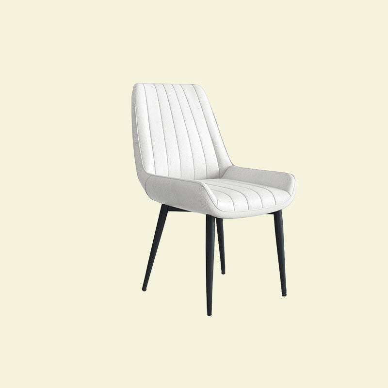 Contemporary Upholstered Leather Carbon Steel Chair — Gold / Camel