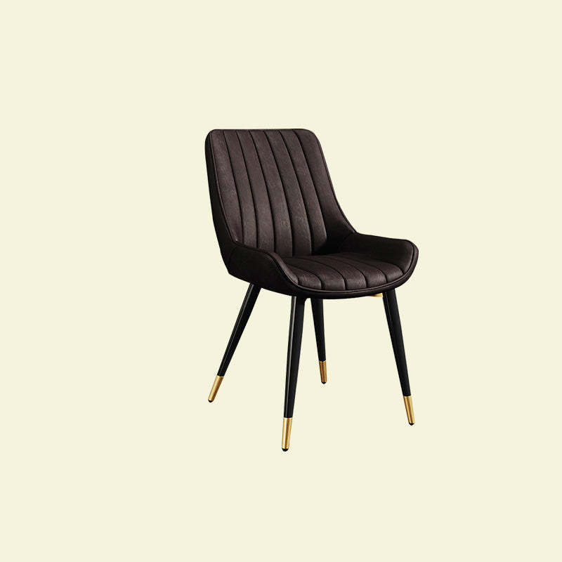 Contemporary Upholstered Leather Carbon Steel Chair