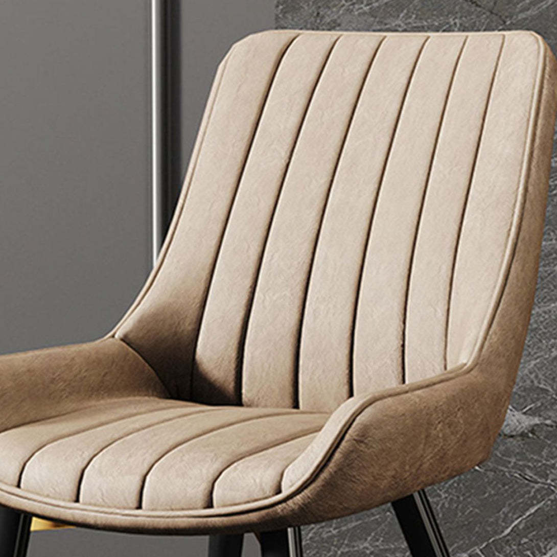 Contemporary Upholstered Leather Carbon Steel Chair — Black / Green