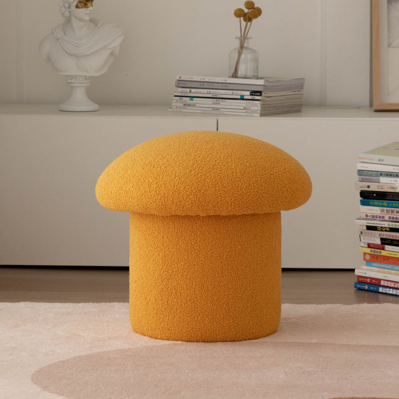 Nordic Mushroom Lambskin Low Stool