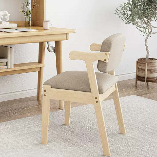 Nordic Wood Leather Cloth Armchair