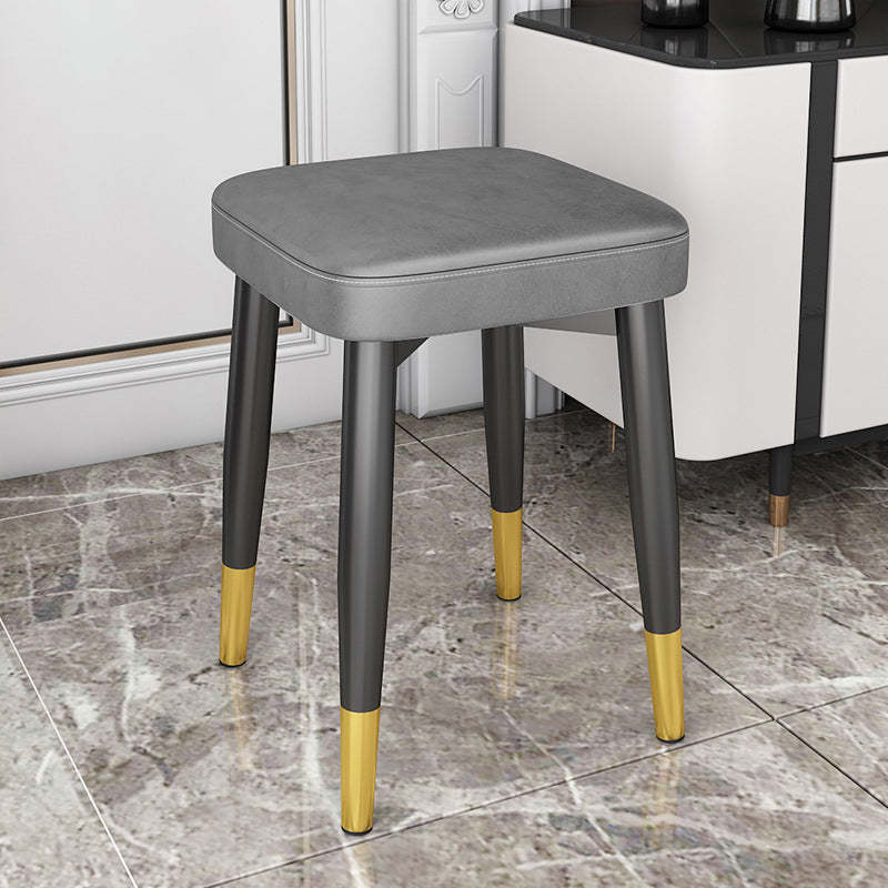 Modern Upholstered Latex Steel Dining Chair — Technology Cloth - Black Legs & Light Gray Cushion