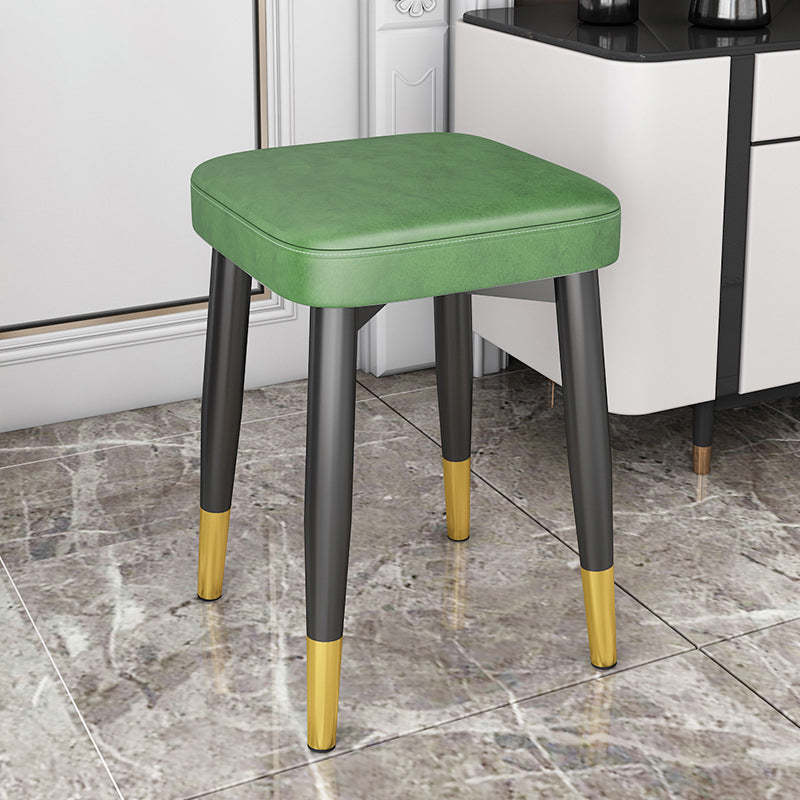 Modern Upholstered Latex Steel Dining Chair — Technology Cloth - Black Legs & Light Orange Cushion