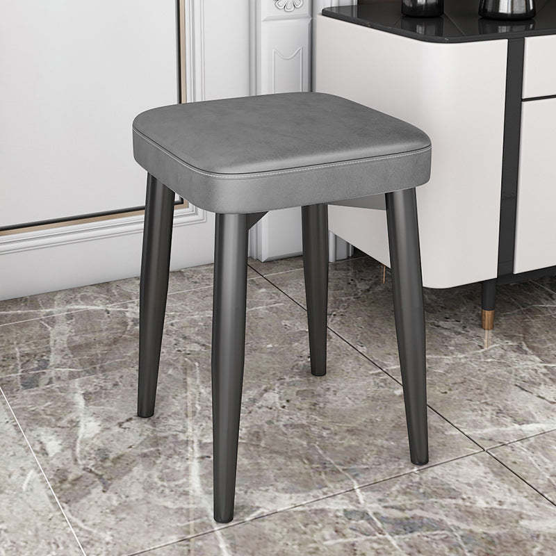Modern Upholstered Latex Steel Dining Chair — Linen - Black Legs & Blue Cushion