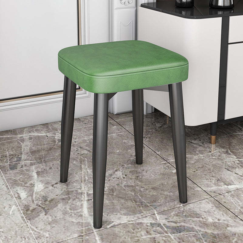 Modern Upholstered Latex Steel Dining Chair — Linen - Black Legs & Brown Cushion