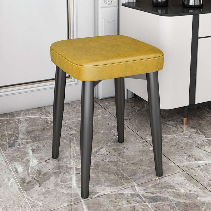 Modern Upholstered Latex Steel Dining Chair — Linen - Gold Legs & Light Green Cushion
