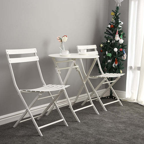 Nordic Iron Foldable Dining Chair — Pink