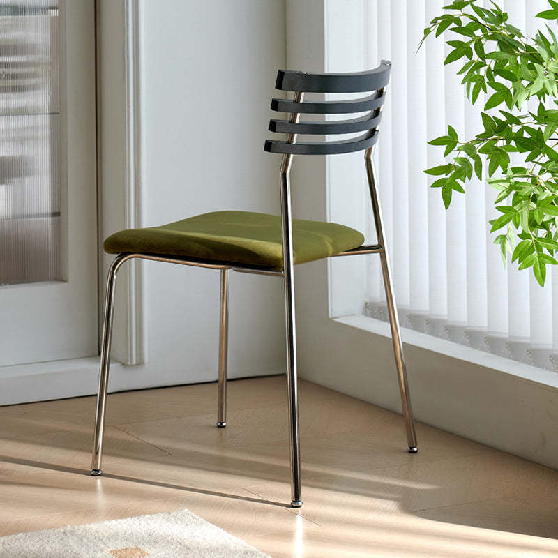 Minimalist Ladderback Cotton Iron Dining Chair
