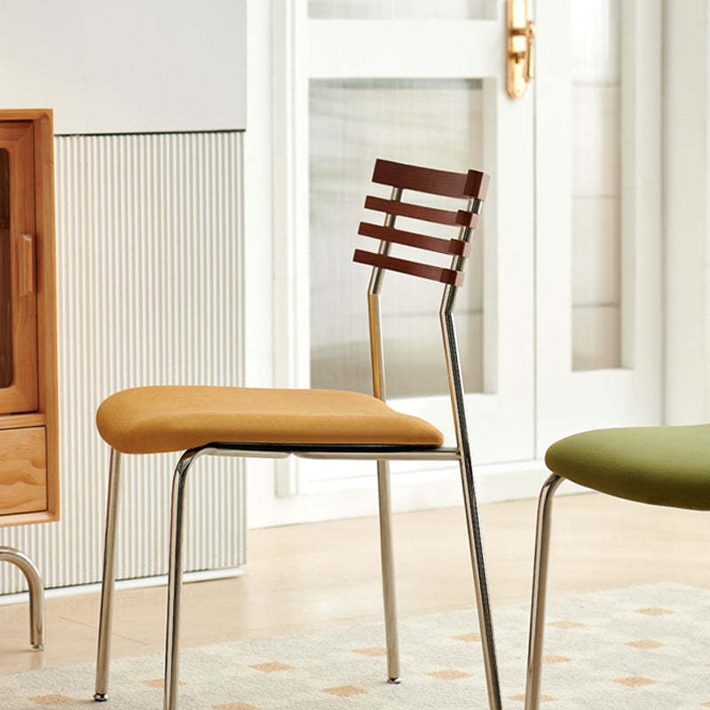 Minimalist Ladderback Cotton Iron Dining Chair