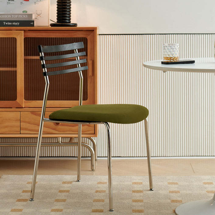 Minimalist Ladderback Cotton Iron Dining Chair