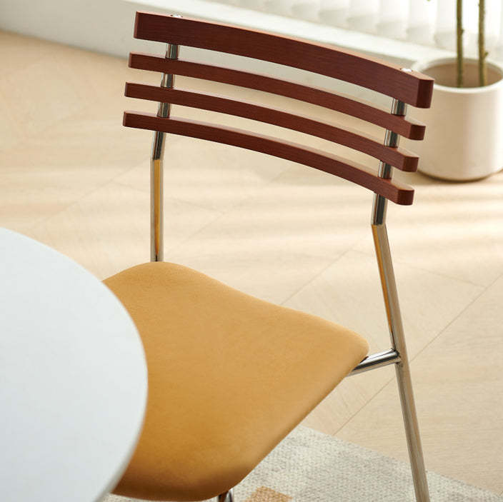 Minimalist Ladderback Cotton Iron Dining Chair