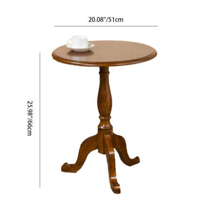 Vintage Tripod Rubberwood End Table