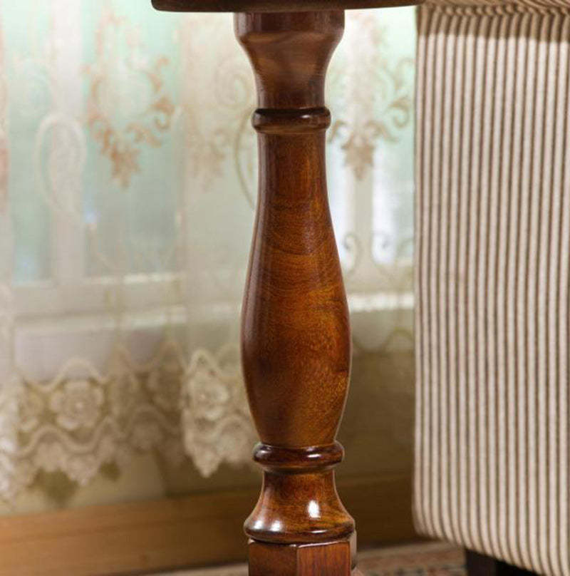 Vintage Tripod Rubberwood End Table