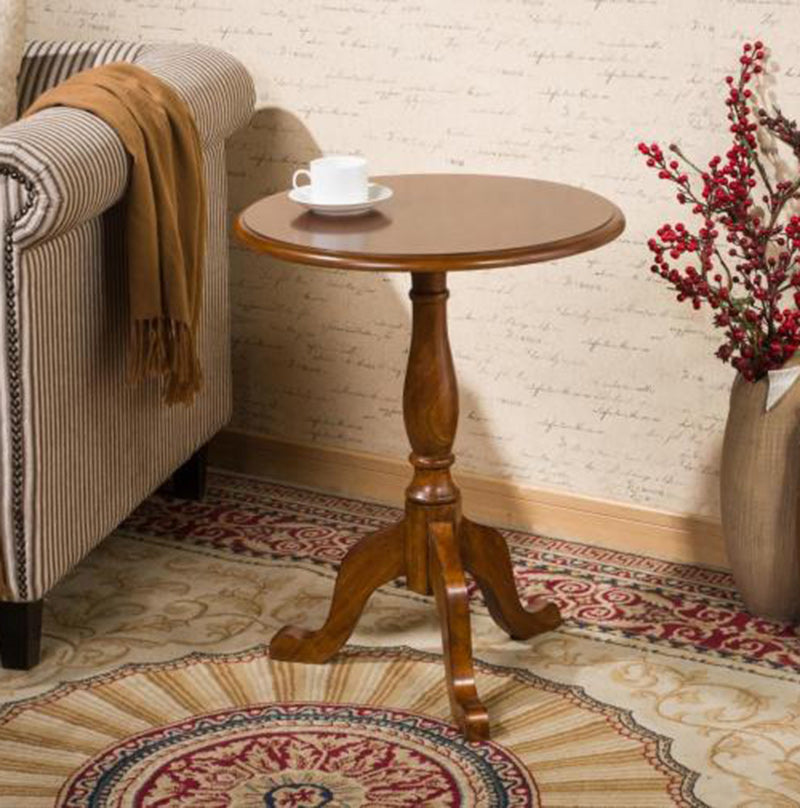 Lighom traditional end tripod wood end & side tables