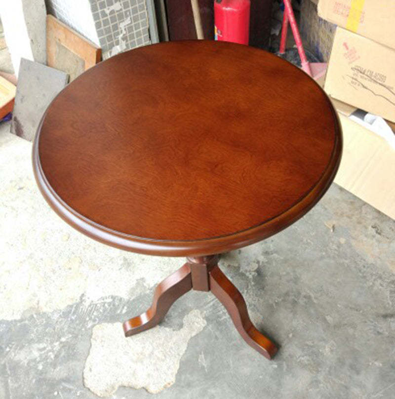 Vintage Tripod Rubberwood End Table