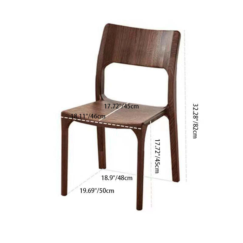 Minimalist Walnut Wood Dining Chair